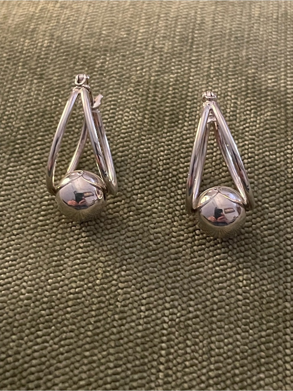 Sterling Silver Hanging Ball Earrings